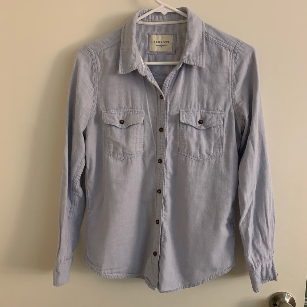 Light blue button down